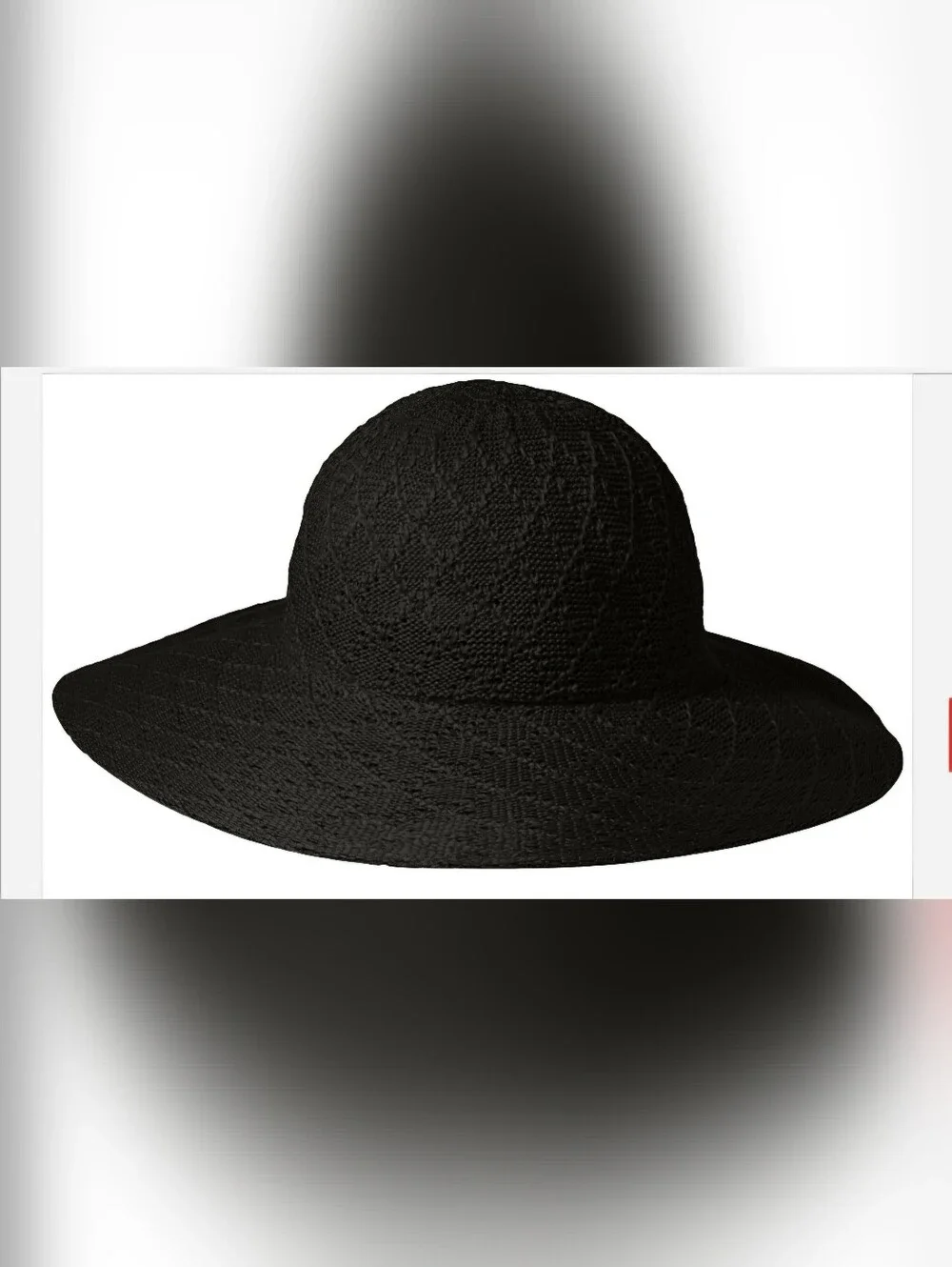 Collection Eighteen Black Wide-Brim Sun Hat -Adjustable Women. NWT